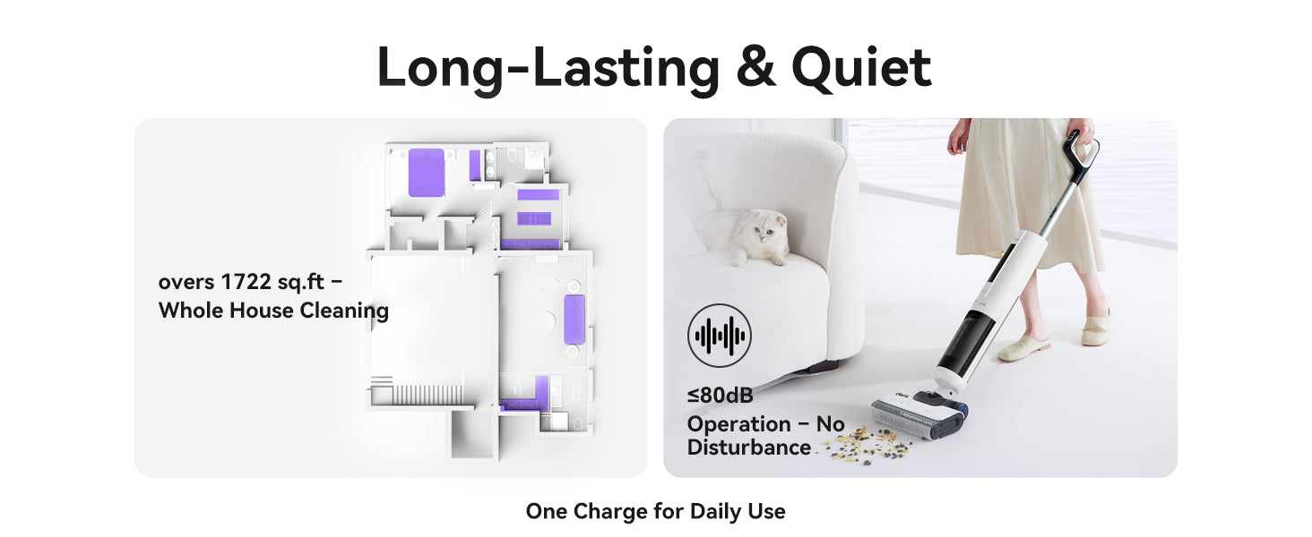 Wet Dry Vacuum Cleaner,Cordless All-in-One Mop & Vacuum with 18KPa Suction for Pet Hair, 140°F Hot Air Drying, 180° Lie-Flat, 40Min Runtime, Anti-Wrap Brush, LED Display, 550mL Tanks, 9.15lbs