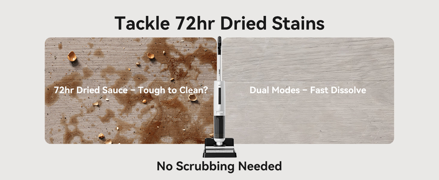 Wet Dry Vacuum Cleaner,Cordless All-in-One Mop & Vacuum with 18KPa Suction for Pet Hair, 140°F Hot Air Drying, 180° Lie-Flat, 40Min Runtime, Anti-Wrap Brush, LED Display, 550mL Tanks, 9.15lbs